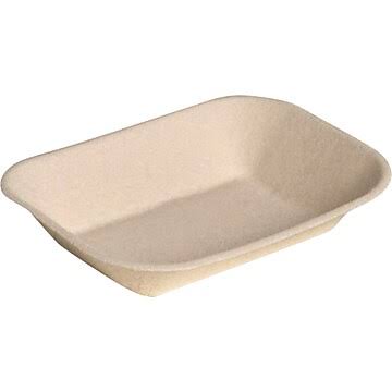 Molded Fiber Food Tray White X8839