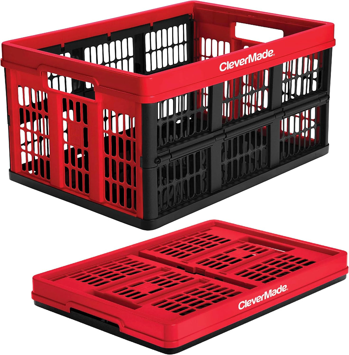 Red Collapsible Utility Crate, 45L, Plastic B9241