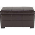 Brown Bicast Leather Upholstered Storage Bench U751