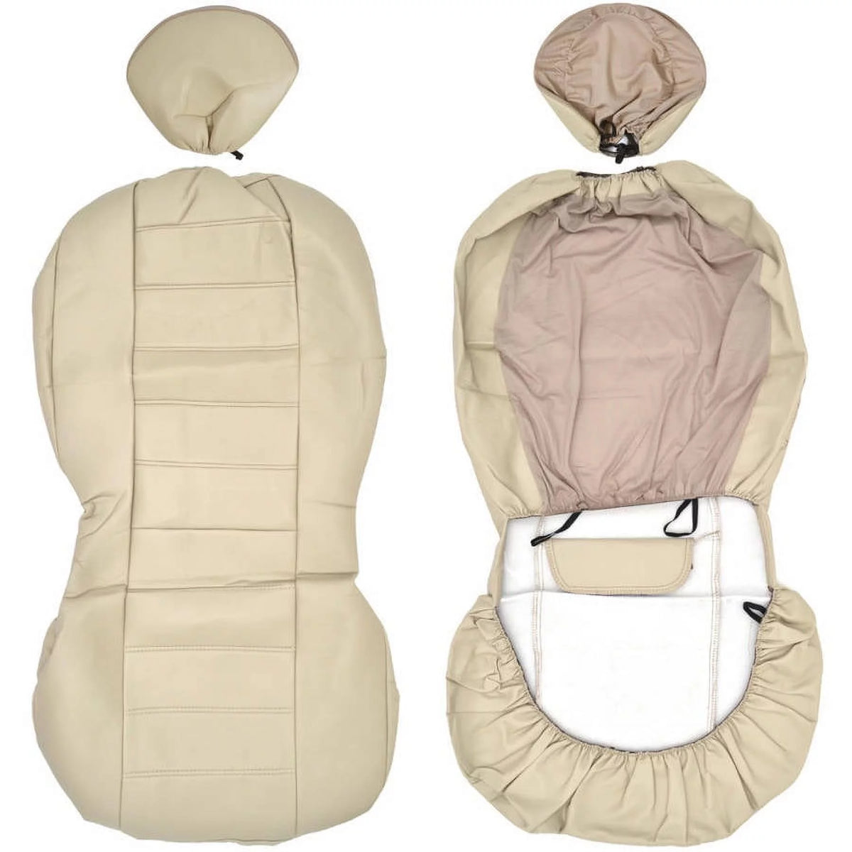 Black Beige Gray 3 Rows PU Leather Seat Covers Q143494