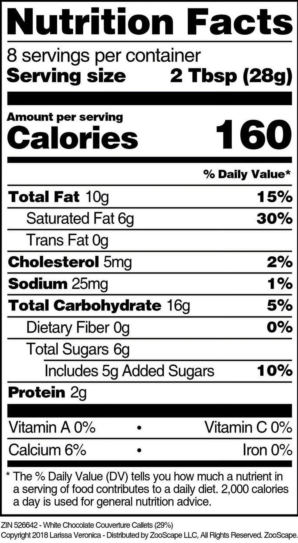 White Chocolate Couverture Callets 29% 8 oz 2-Pack M578795