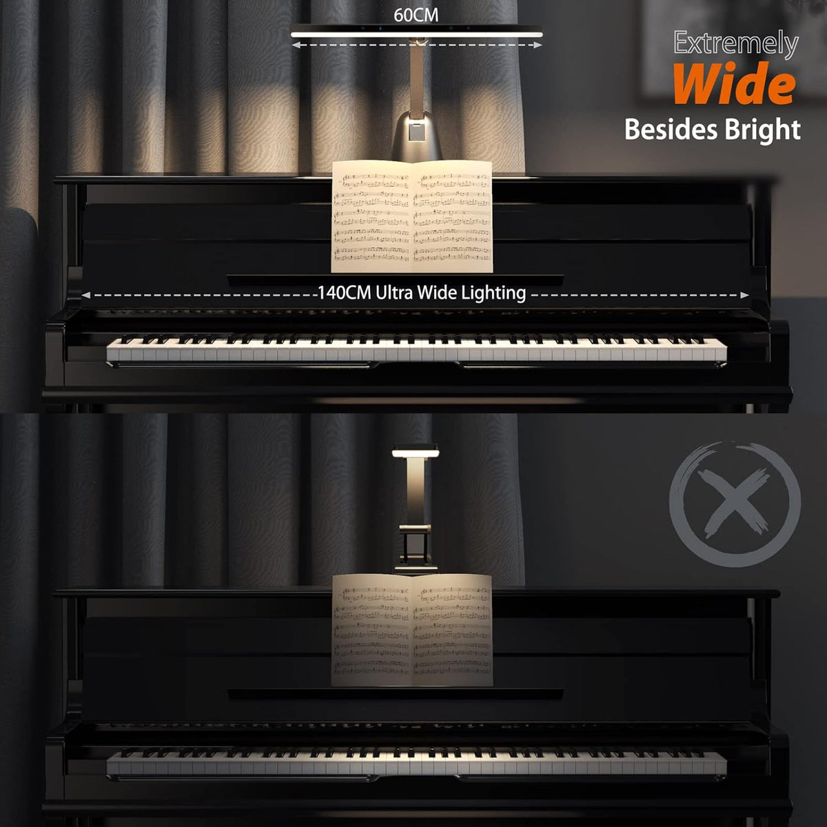 55'' 12W LED Dimmable Piano Lamp X8657