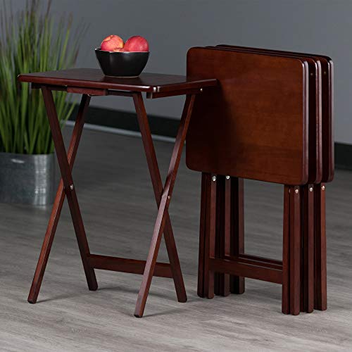Set of 2 Foldable Snack Tables, 26", Natural B610