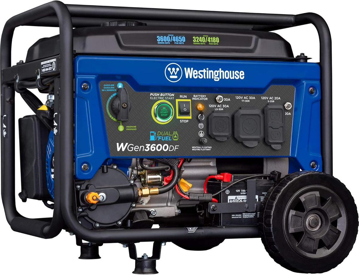 Portable Generator 3600 Rated Watts 4650 Peak Watts Gas Powered L485