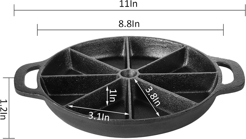 Black 8-edges Non Stick Cast Iron Skillet I543