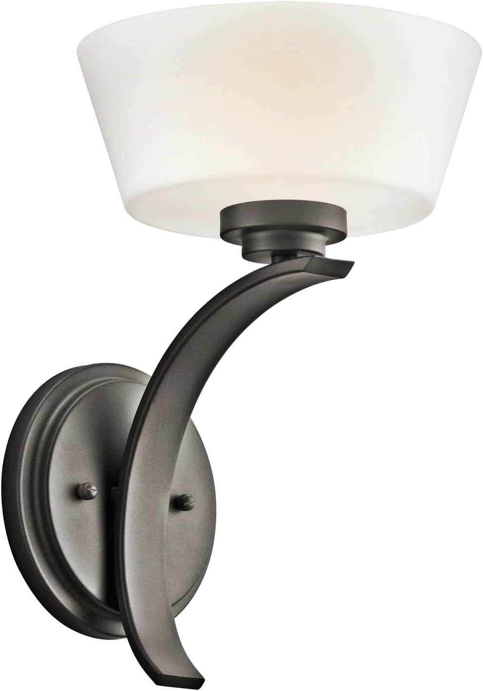 1-Light Wall Sconce with Olde Bronze and Opal Glass X2671