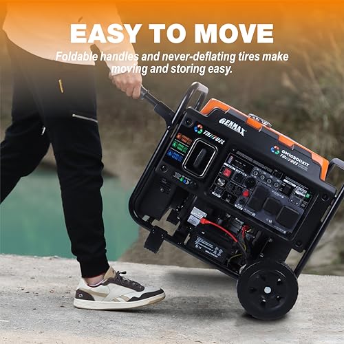 15000W Tri-Fuel Portable Generator with ATS, CO Sensor, Digital Display & 50A Output L106