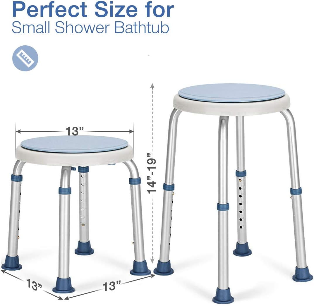 Rotating Adjustable Shower Stool with Waterproof Cushion L490