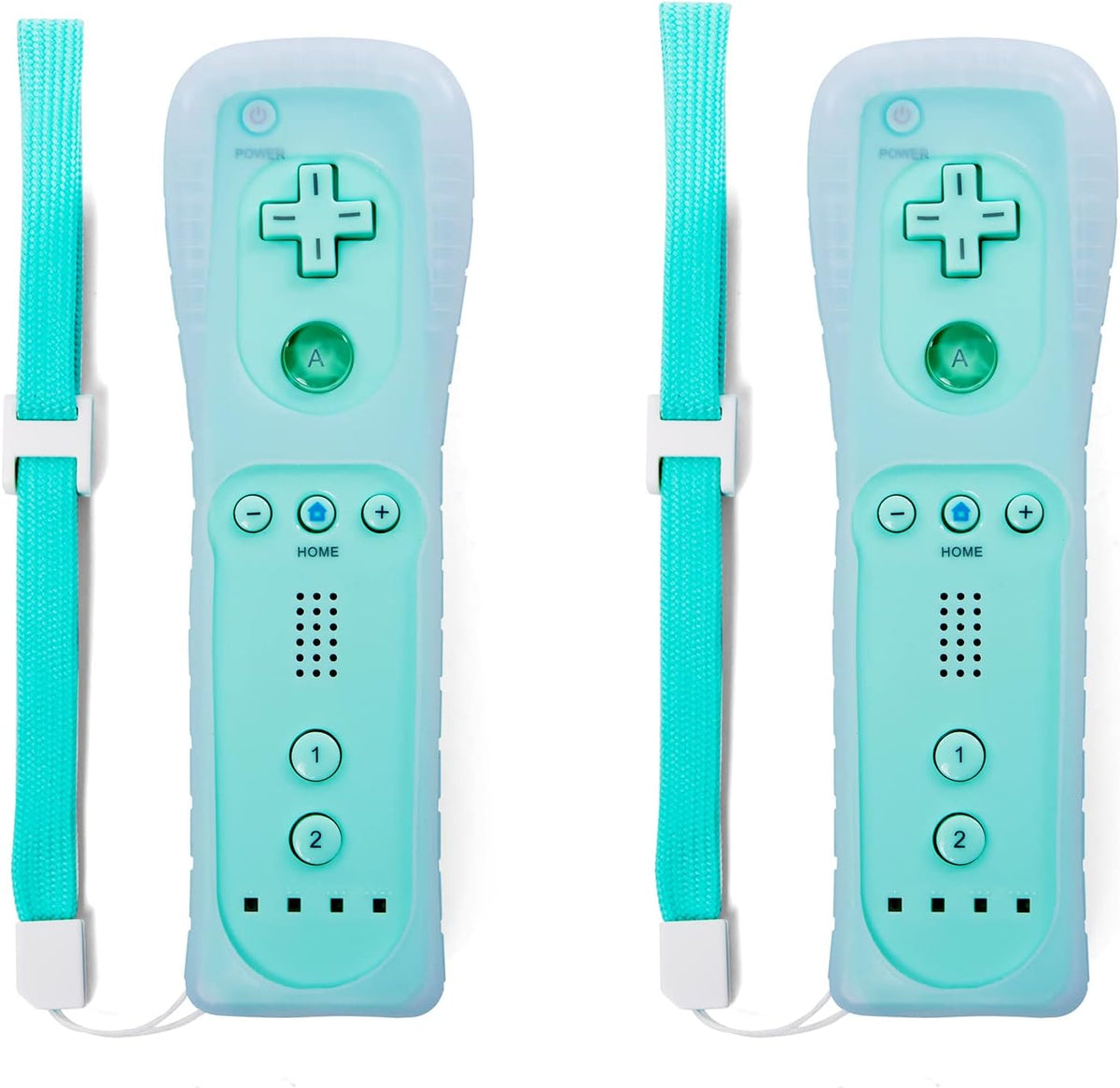 2 Pack Wii Remote Controller Silicone Case and Wrist Strap Light Green W320297