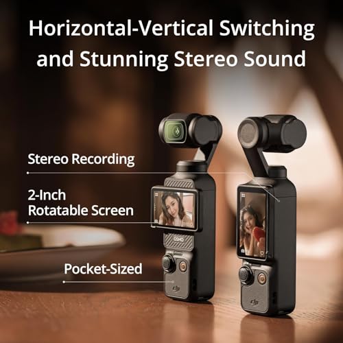 1'' CMOS 4K/120fps Vlog Camera with 3-Axis Stabilization and Mic T935629