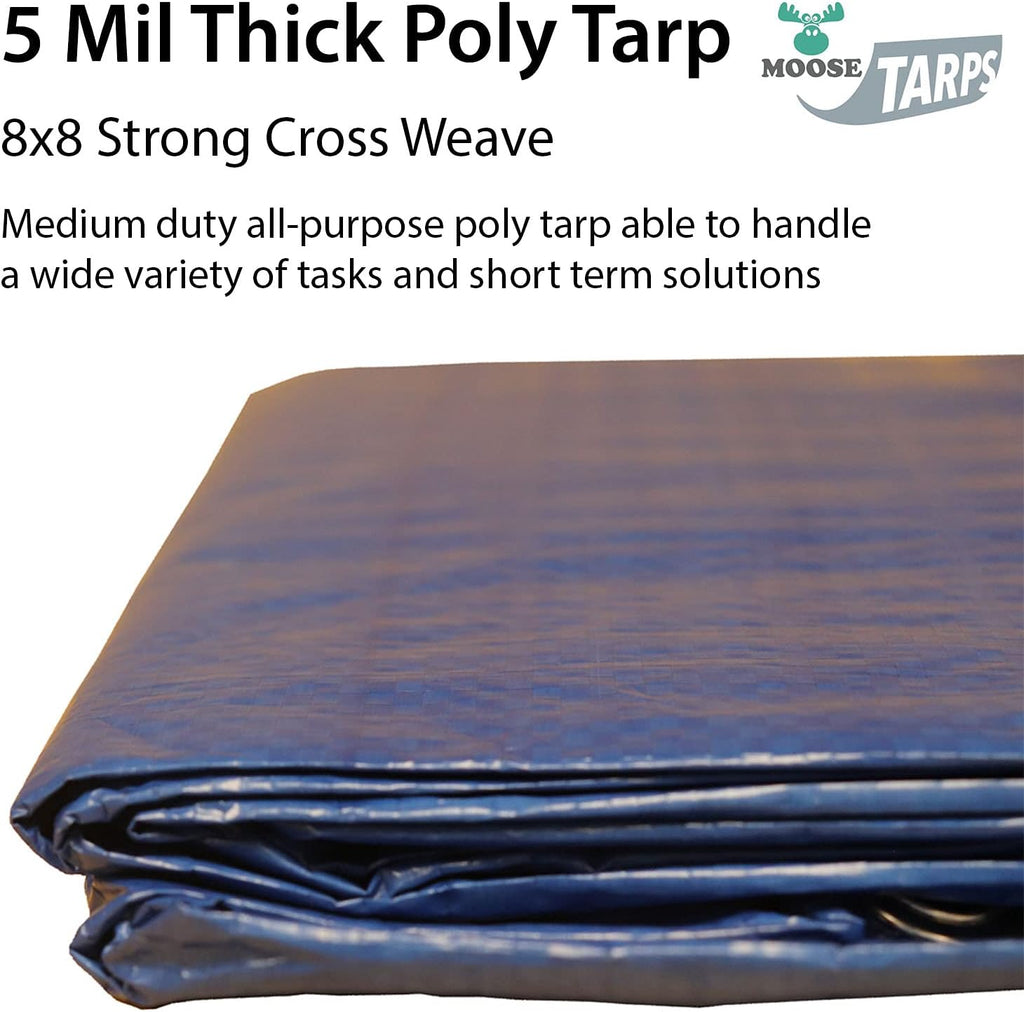 10' x 20' Water Resistant Reversible Blue/Silver Medium Duty Tarp Y582097