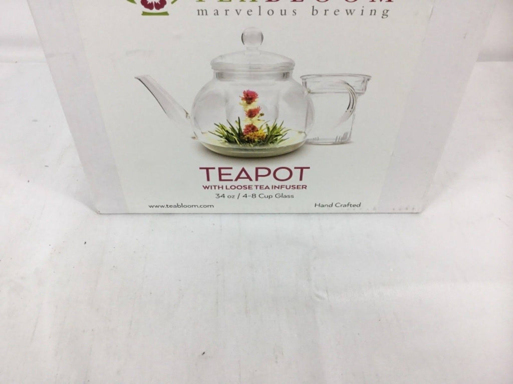 34 oz Heat Resistant Borosilicate Glass Teapot with Infuser I3664