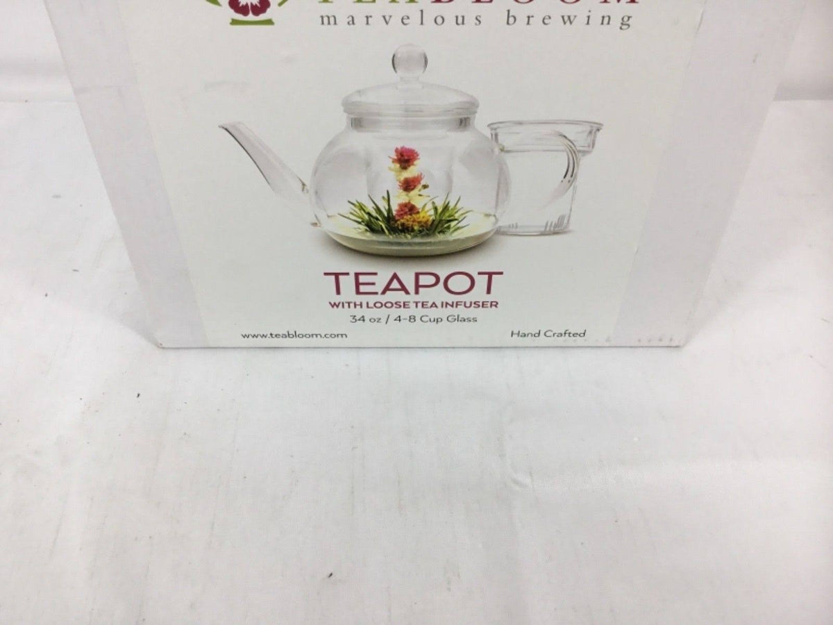 34 oz Heat Resistant Borosilicate Glass Teapot with Infuser I3664