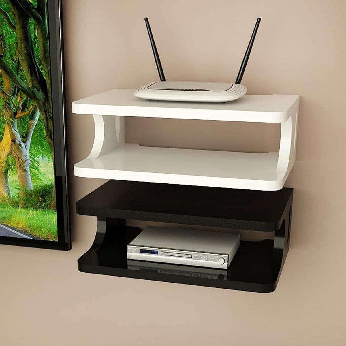 Black 170CM Wall Mounted Media Console N786903