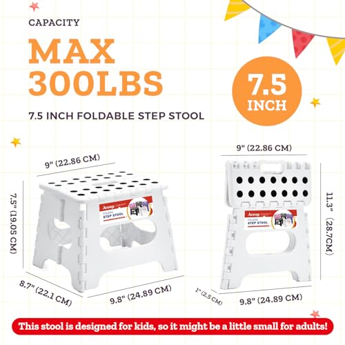 White 7.5 Inch Plastic Folding Step Stool W523951