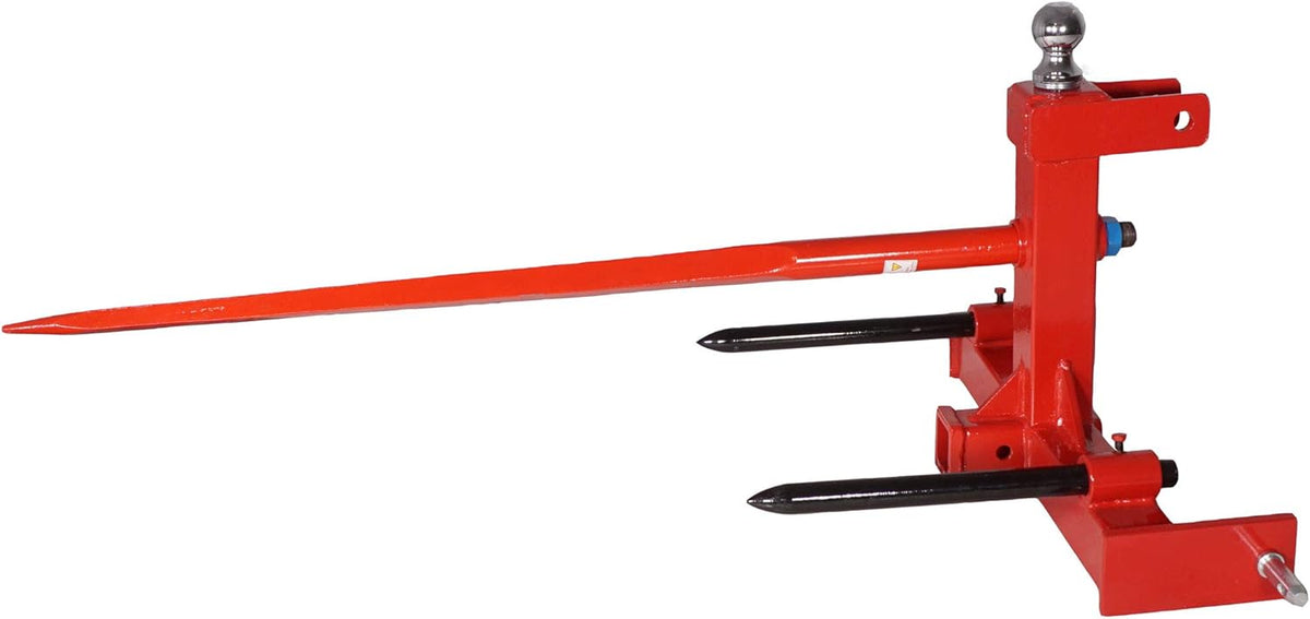 3 Pt Cat 1 Tractor Receiver Hitch with Hay Spear and 2 Stabilizers C532