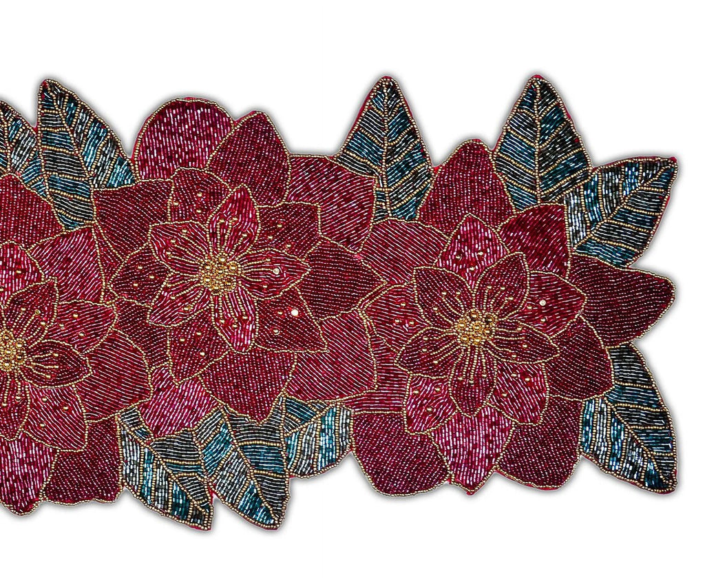 Handmade Beaded Floral Table Runner 13X36 Inch V313446