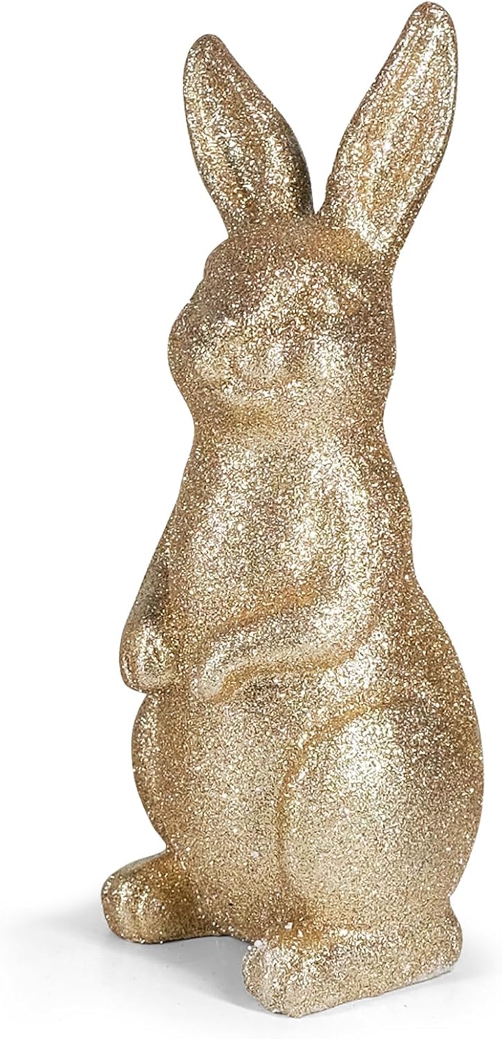Golden Polyresin Bunny Easter Decor Statue C794816