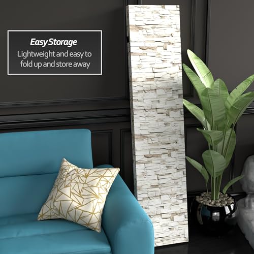 6 ft. Tall Double Sided Black & White Canvas Room Divider 3 Panel Freestanding Folding Privacy Screen A761
