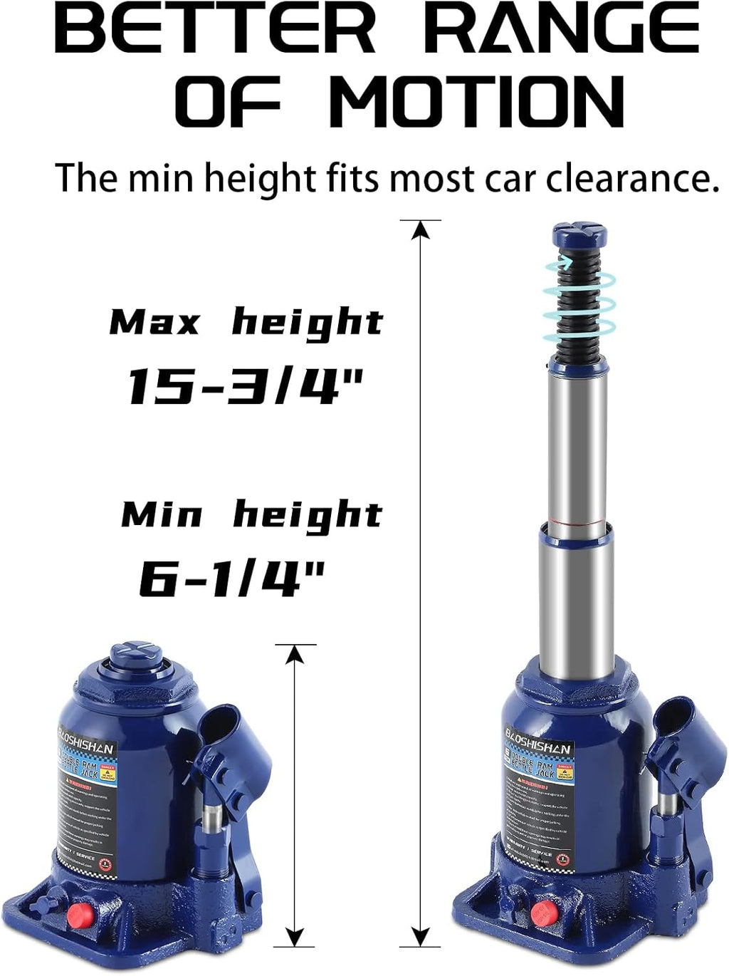 6 Ton Double Ram Hydraulic Bottle Jack A742