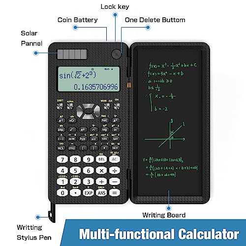 Pink 991ES MAX Foldable Scientific Calculator with Notepad 417 Function Solar Energy Y59189