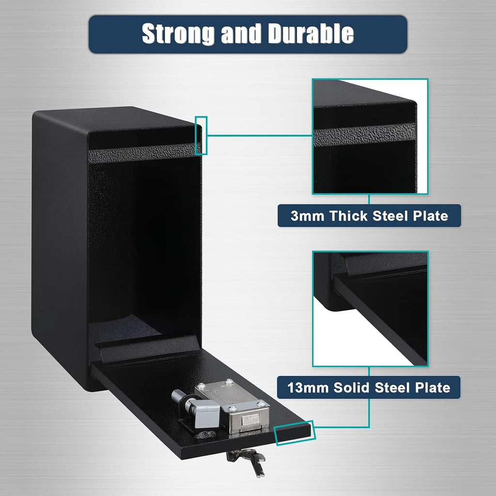 Dual Key Lock Anti-theft Drop Slot Steel Safe Matte Black F5185