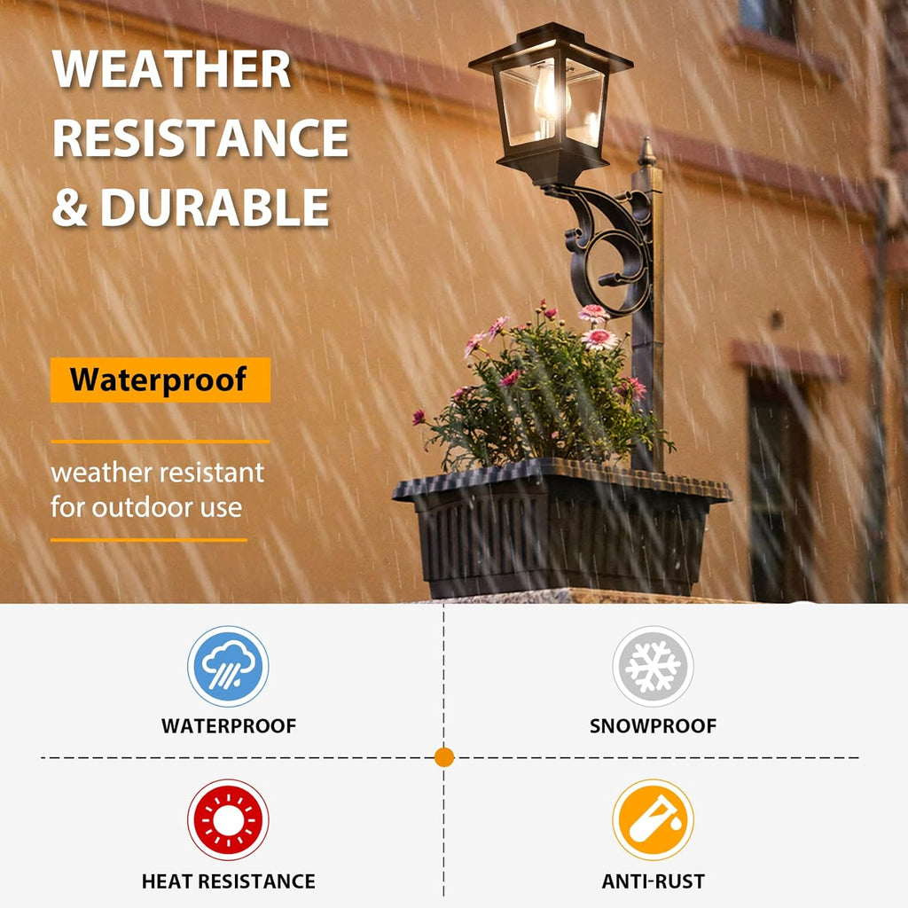 63" Aluminum Solar Lamp Post Lights Outdoor 2 Pack and 2 in 1 Outdoor Solar Lamp Post Light with Planter H357