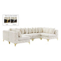 Cream Velvet Modular Sectional Y595