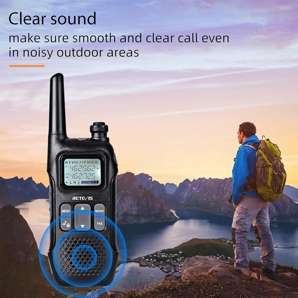 Rechargeable Two Way Radio with Battery and Lanyard, 4 Pack P222971