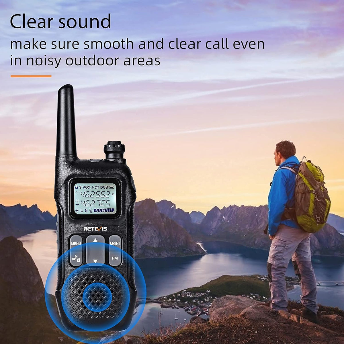 Rechargeable Two Way Radio with Battery and Lanyard, 4 Pack P222971