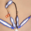 Leather Horse One Ear Headstall Breast Collar Blue X475