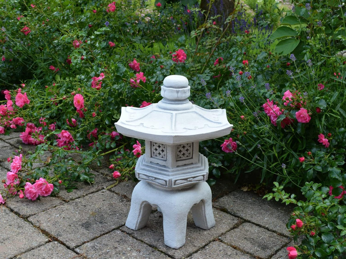 Gray Concrete Pagoda Lantern Statue L519255