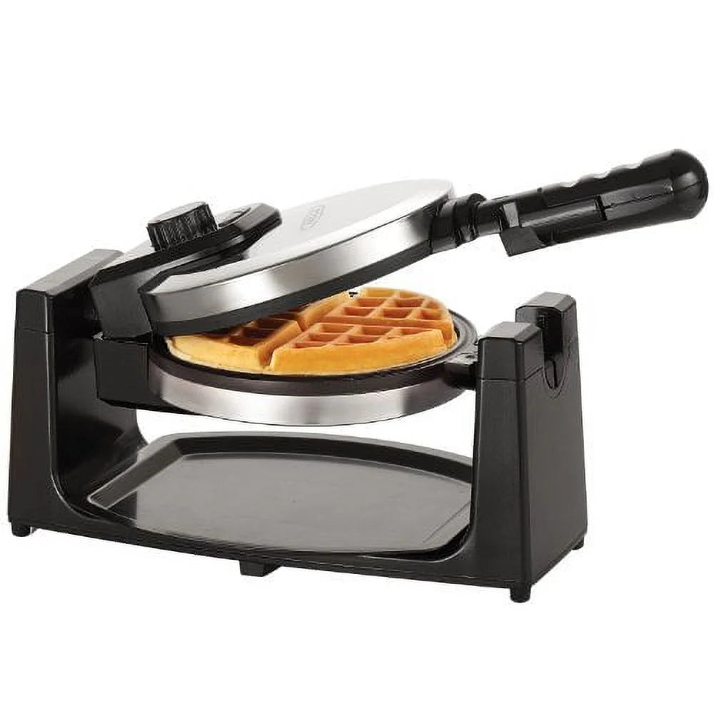 Polished Stainless Steel Rotating Waffle Maker J808