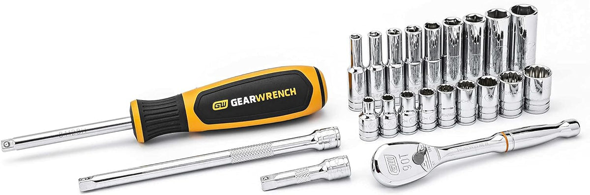 51 Pc 1/4" Drive Standard & Deep SAE/Metric Mechanics Tool Set G35273