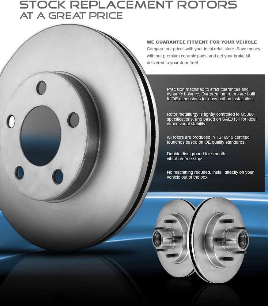 345.1mm Front + 315.1mm Rear 6 Lug Rotors F589