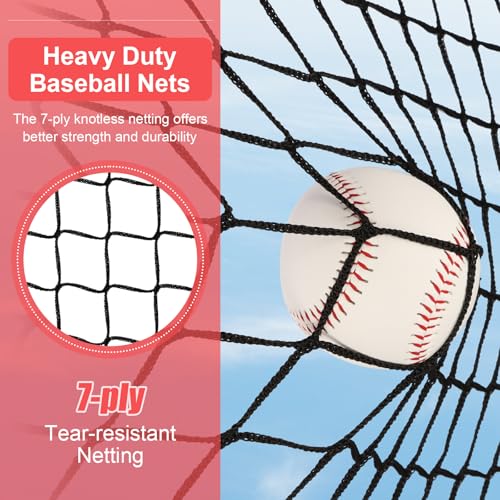 Baseball Softball Practice Net with Batting Tee and Bow Frame L18793