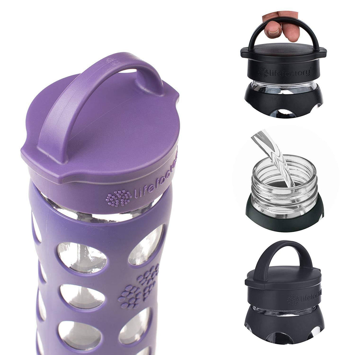 16-Ounce BPA-Free Glass Water Bottle with Silicone Sleeve C951109