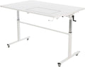 White Height Adjustable Cutting Table Sewing Workstation S1062