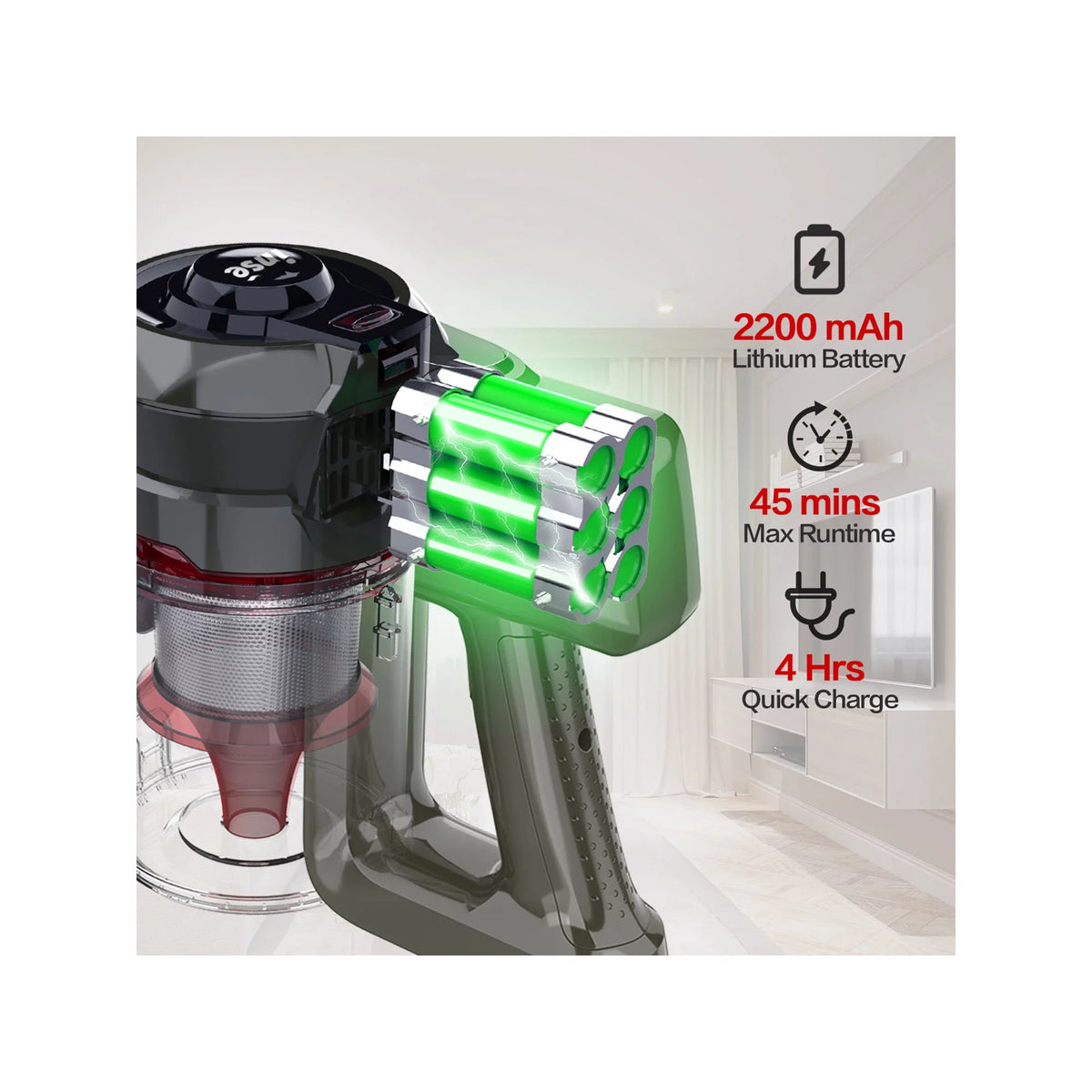 4-in-1 Cordless Stick Vacuum with Handheld Vacuum Q90429