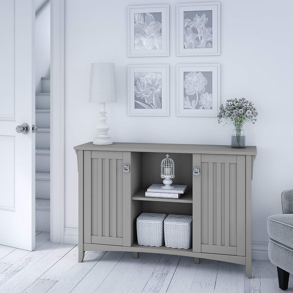 Cape Cod Gray Storage Cabinet with Doors & 6 Cube Organizer B51611