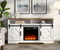 White Wood Electric Fireplace TV Stand H996138