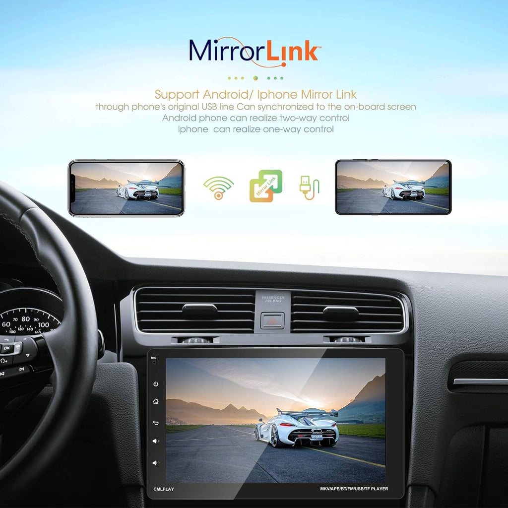 Single Din Car Stereo with 9 Inch Touch Screen and Backup Camera C34629