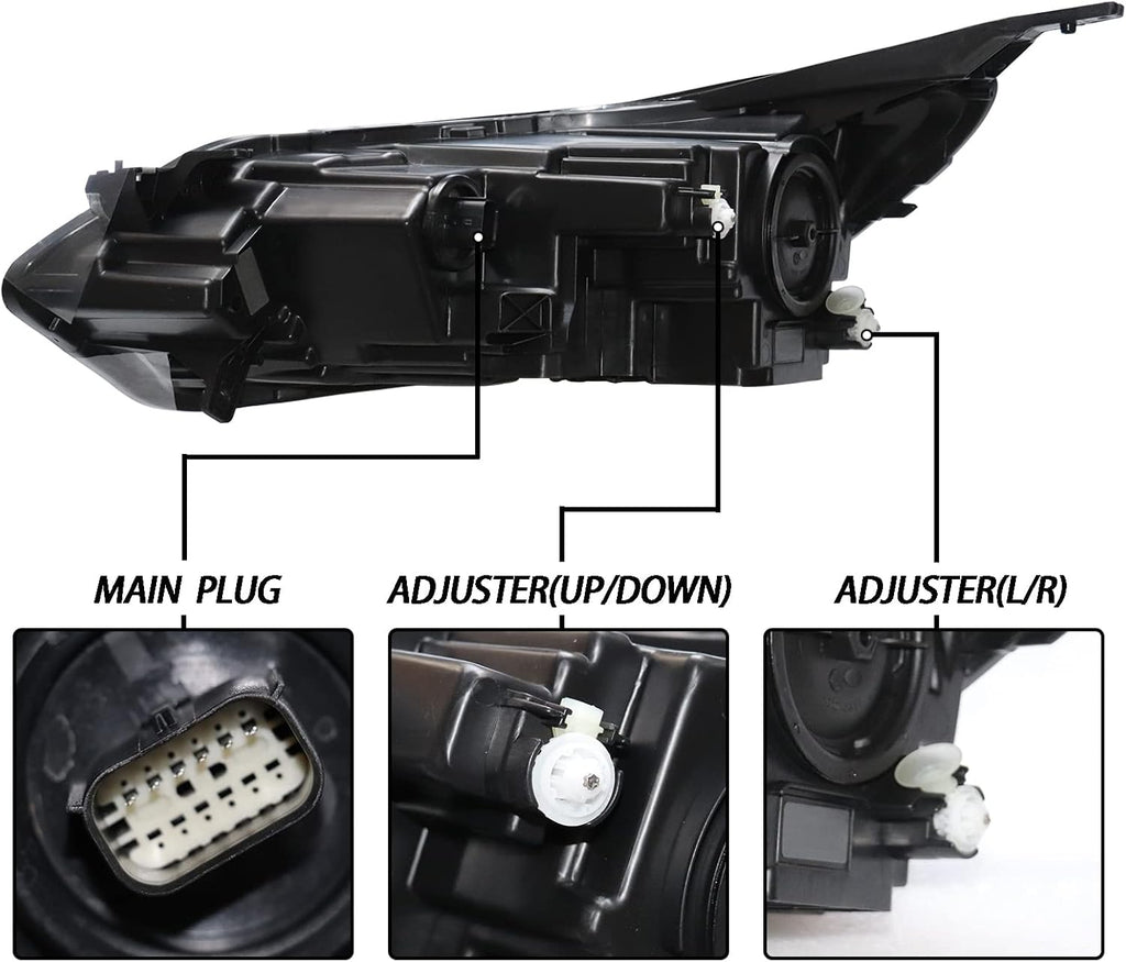 Halogen Headlights Assembly with LED DRL Side Marker Passenger Side K9821