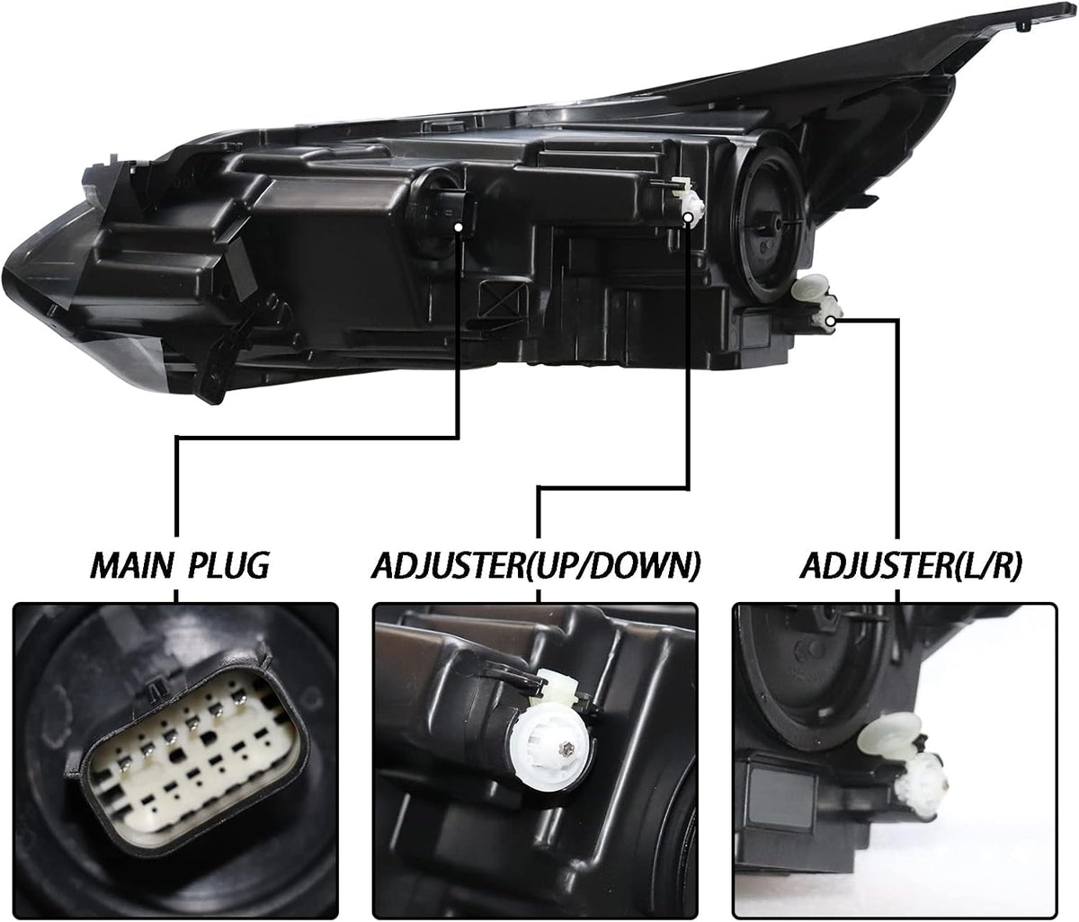 Halogen Headlights Assembly with LED DRL Side Marker Passenger Side K9821