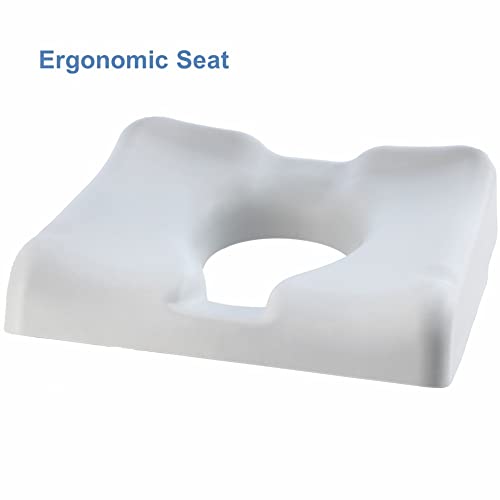 Shower and Commode Chair with Collection Pan, Lid and Pan Support Guide Rail B2358