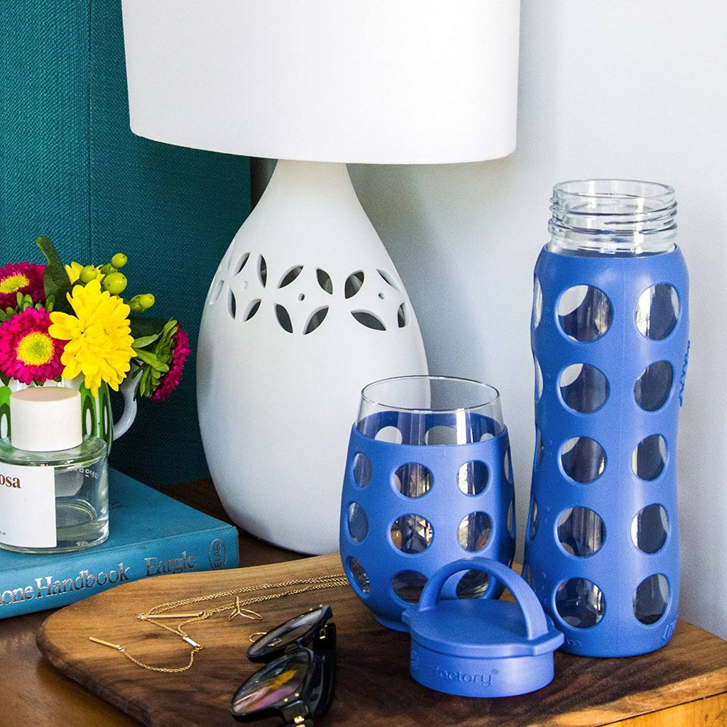 16-Ounce BPA-Free Glass Water Bottle with Silicone Sleeve C951109