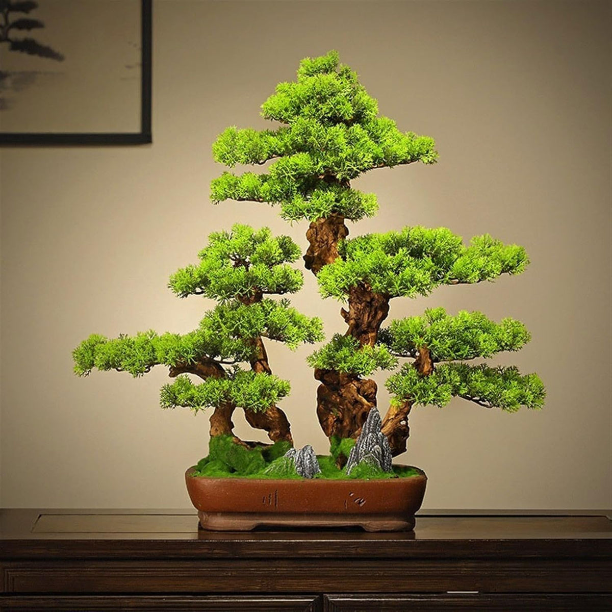 Artificial Bonsai Tree Fake Green Plants Potted G844