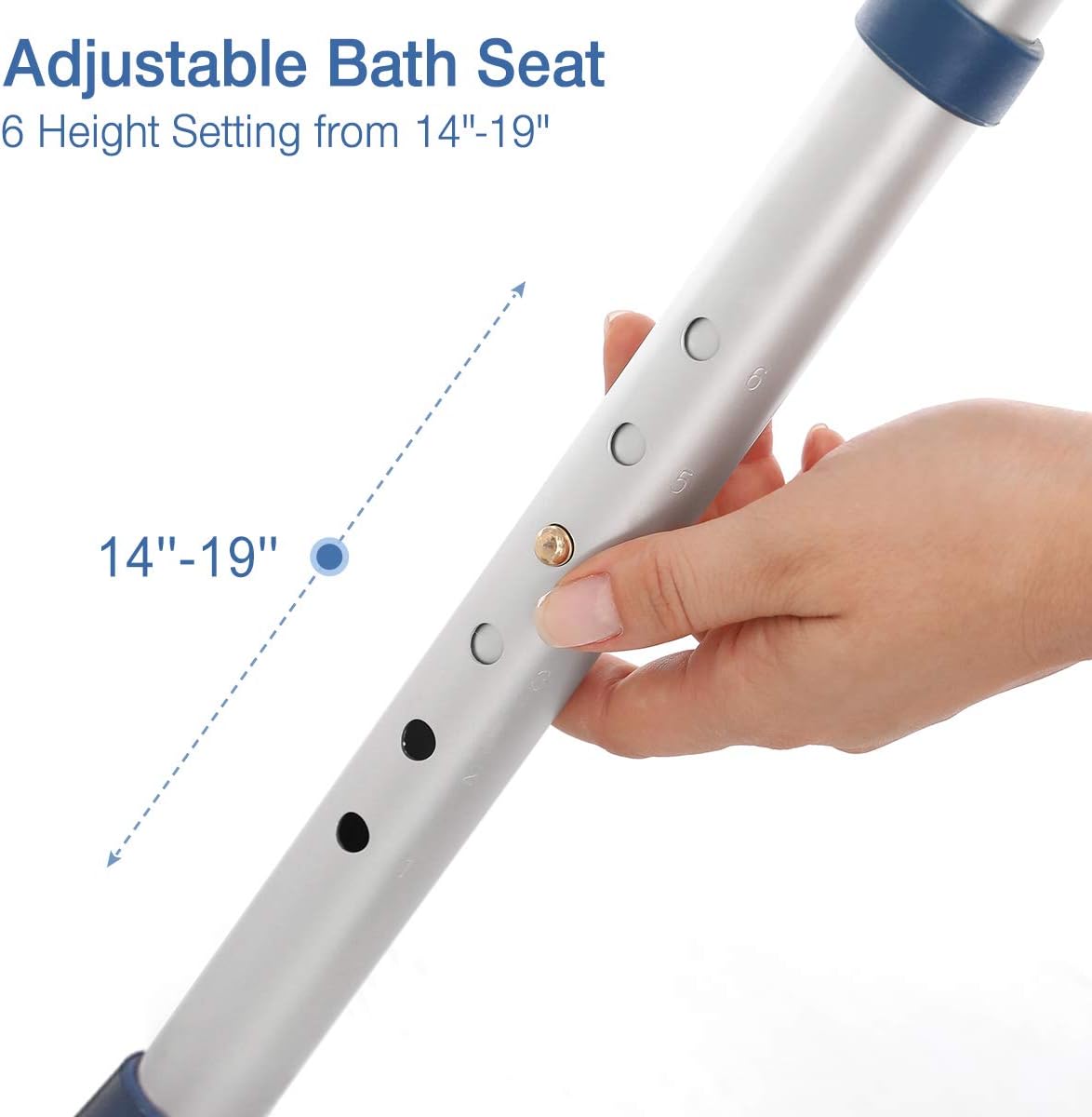 Rotating Adjustable Shower Stool with Waterproof Cushion L490
