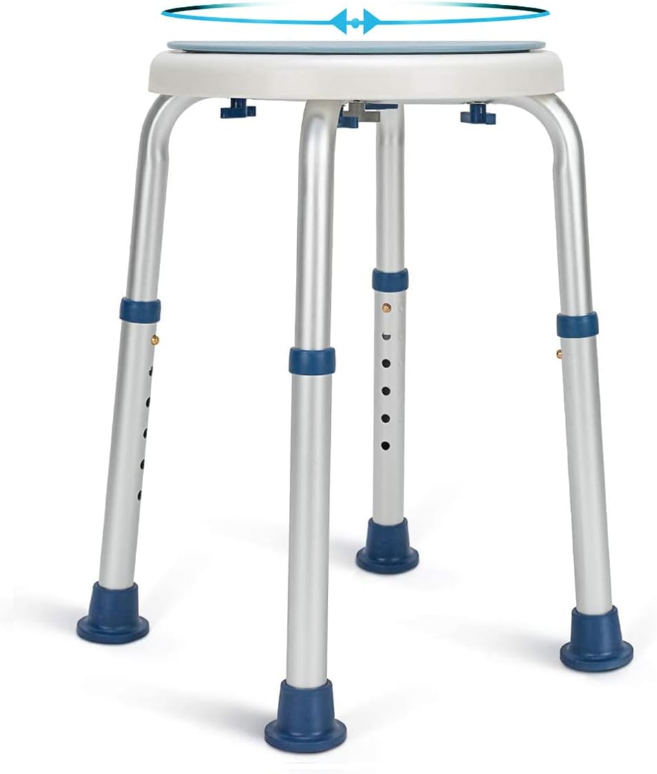 Rotating Adjustable Shower Stool with Waterproof Cushion L490