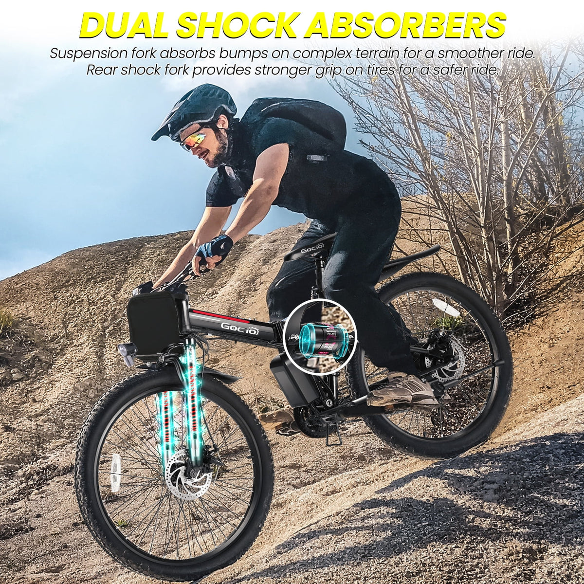 500W 26" 48V Full Suspension Folding Electric Bicycle N2143